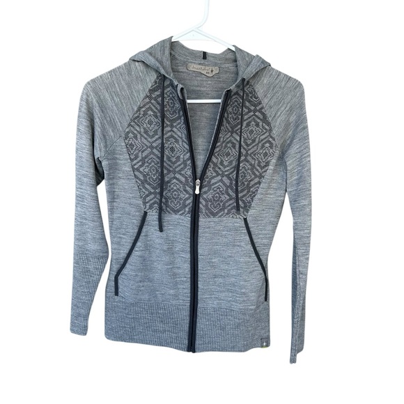 Smartwool 100% Wool Full Zip Hoodie Sweatshirt - Size XS - Gray - Picture 4 of 13